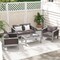 Costway 4 PCS Aluminum Patio Furniture Set with Thick Cushions & Tempered Glass Tabletop